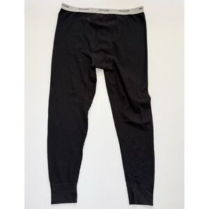 Fruit of the Loom Men's Black Waffle Knit Long Johns Underwear Pants, XL